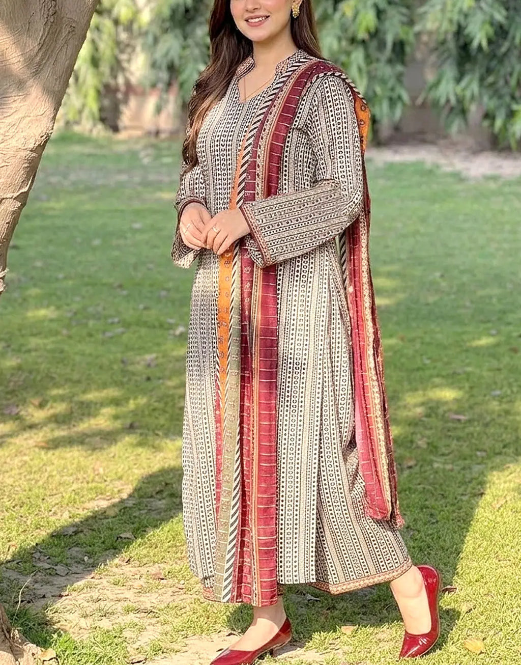 Printed 3 Pc Lawn