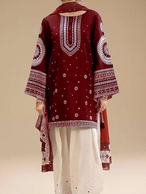 JAZMIN Dhanak Embriodered 3 Piece