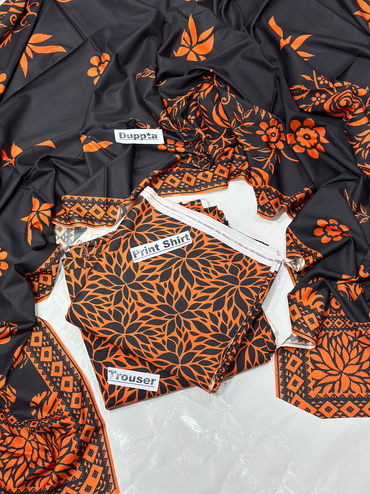 Linen 3 Pc Printed Suit