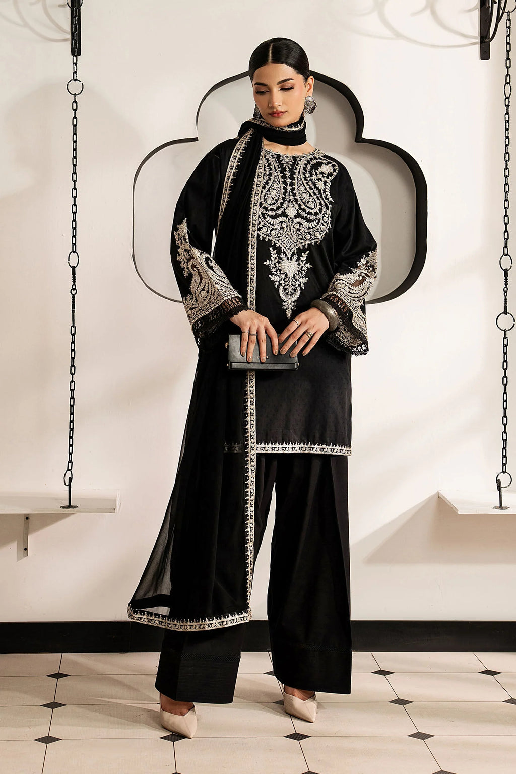 MARIA.B Dhanak Embriodered 3 Piece