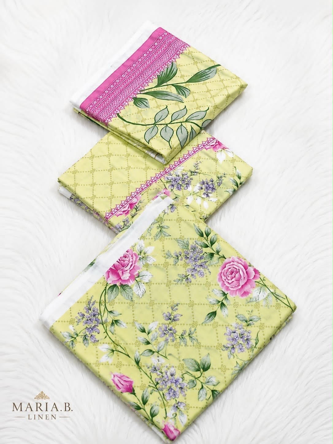 Linen 3 Pc Printed Suit
