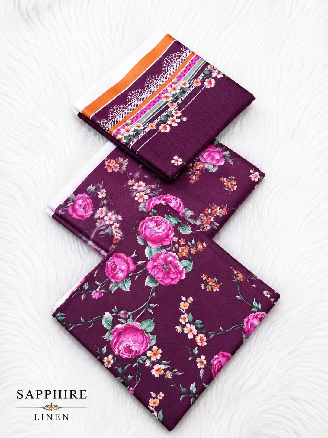 Linen 3 Pc Printed Suit