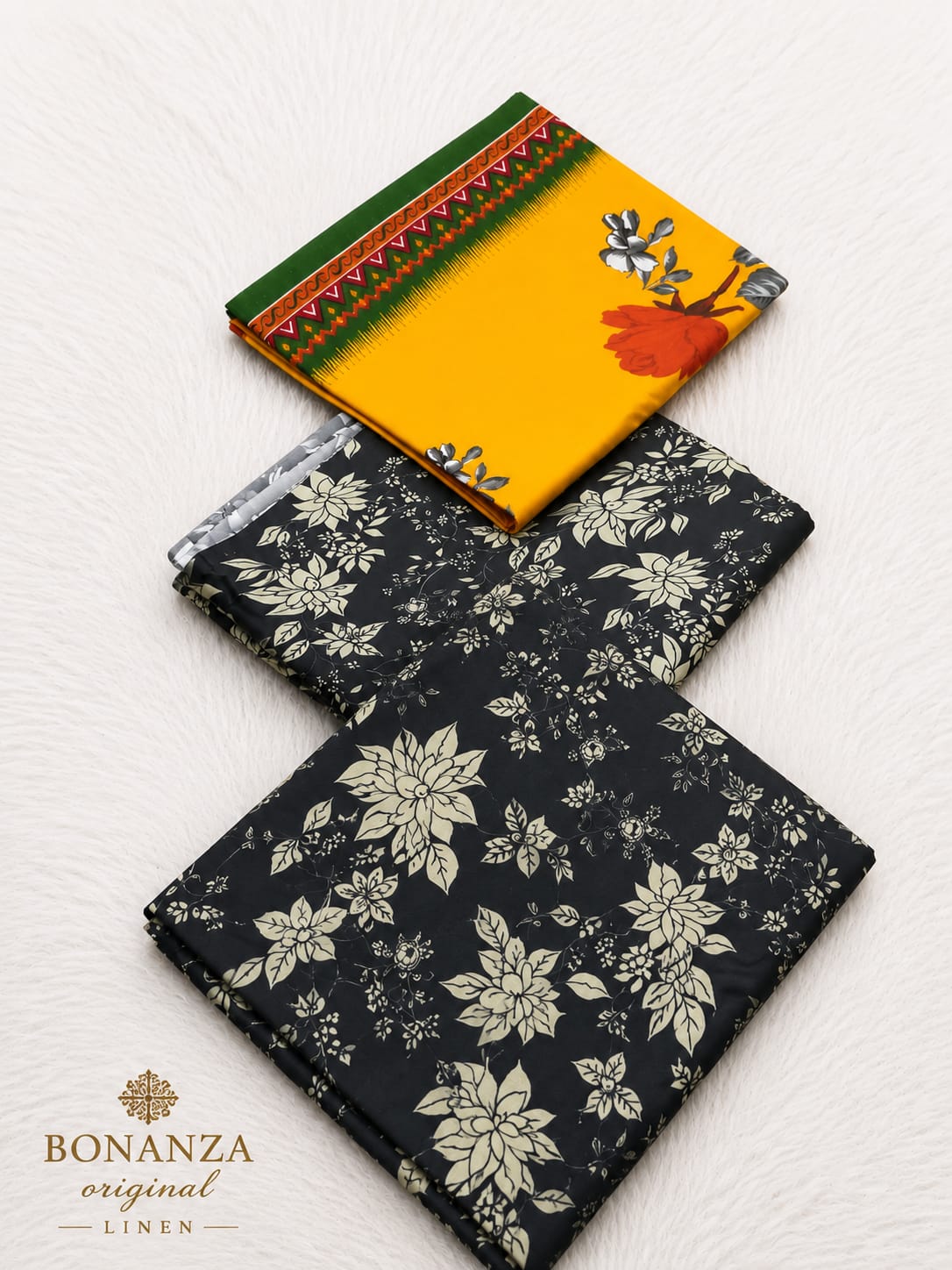 Linen 3 Pc Printed Suit
