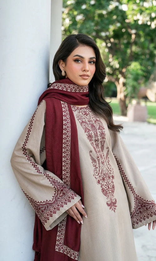 BAROQUE Dhanak Embriodered 3 Piece