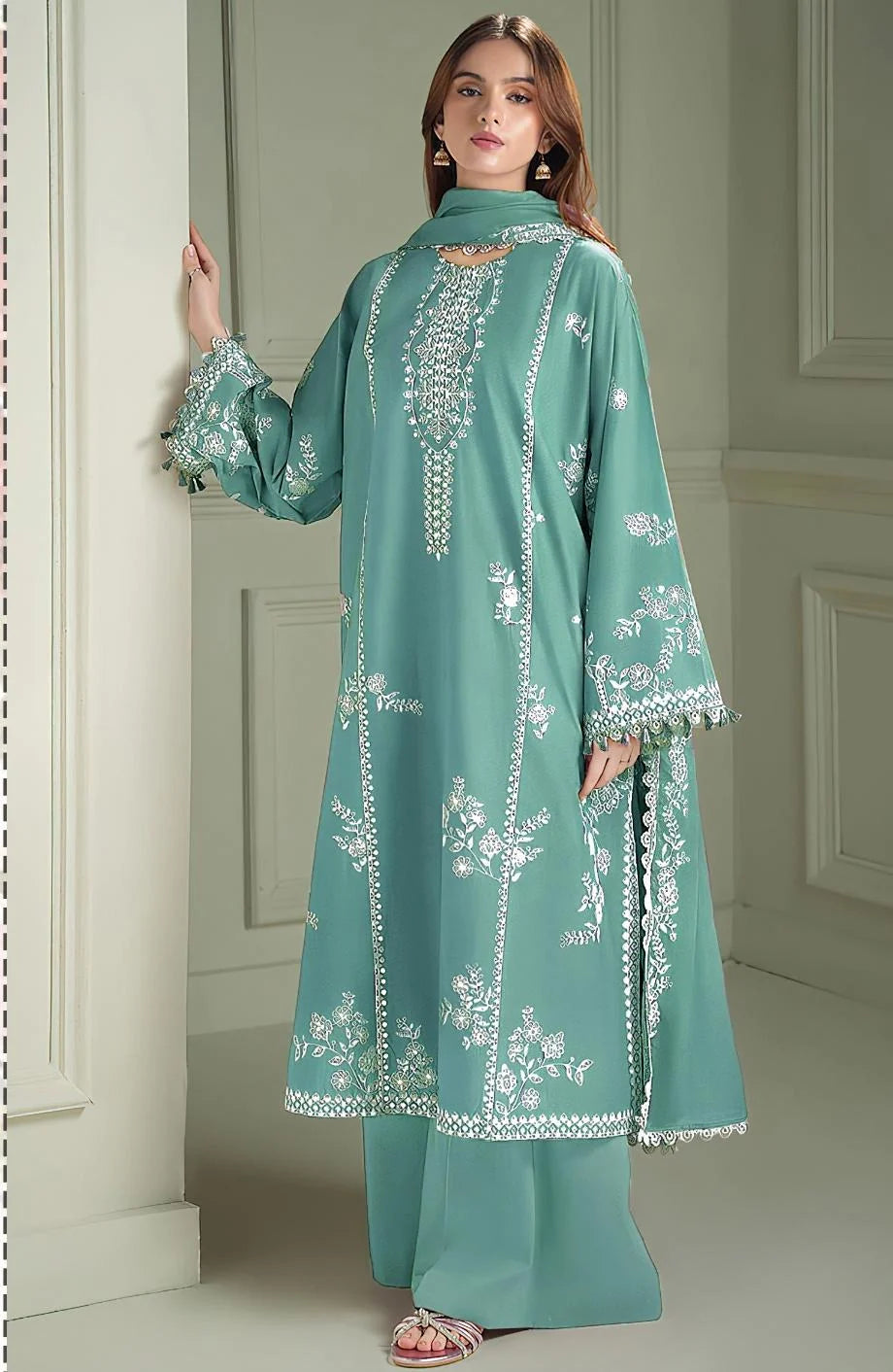 CROSS STITCH Dhanak Embriodered 3 Piece