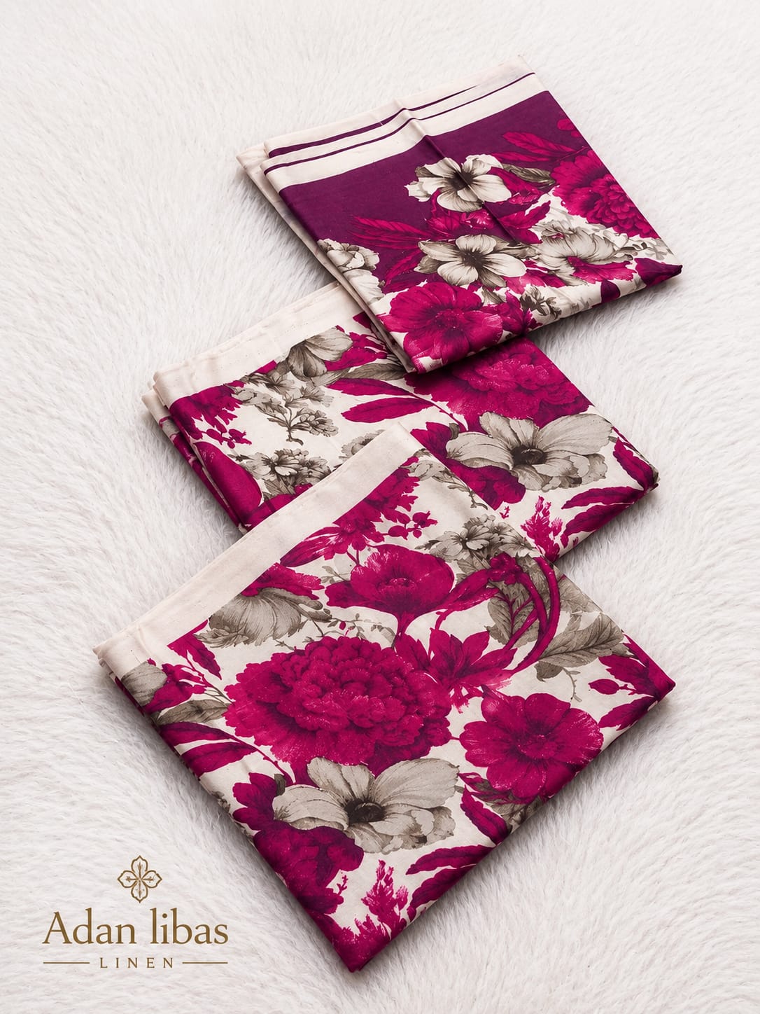 Linen 3 Pc Printed Suit