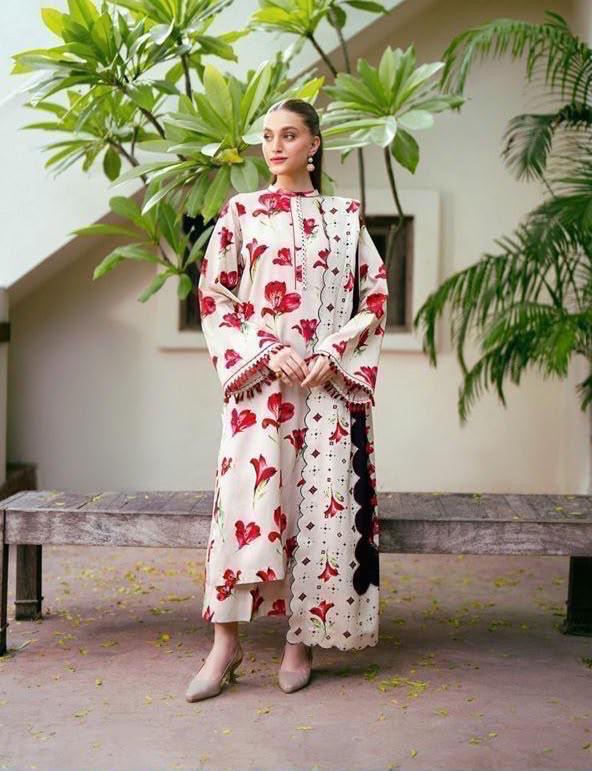 Printed 3 Pc Lawn