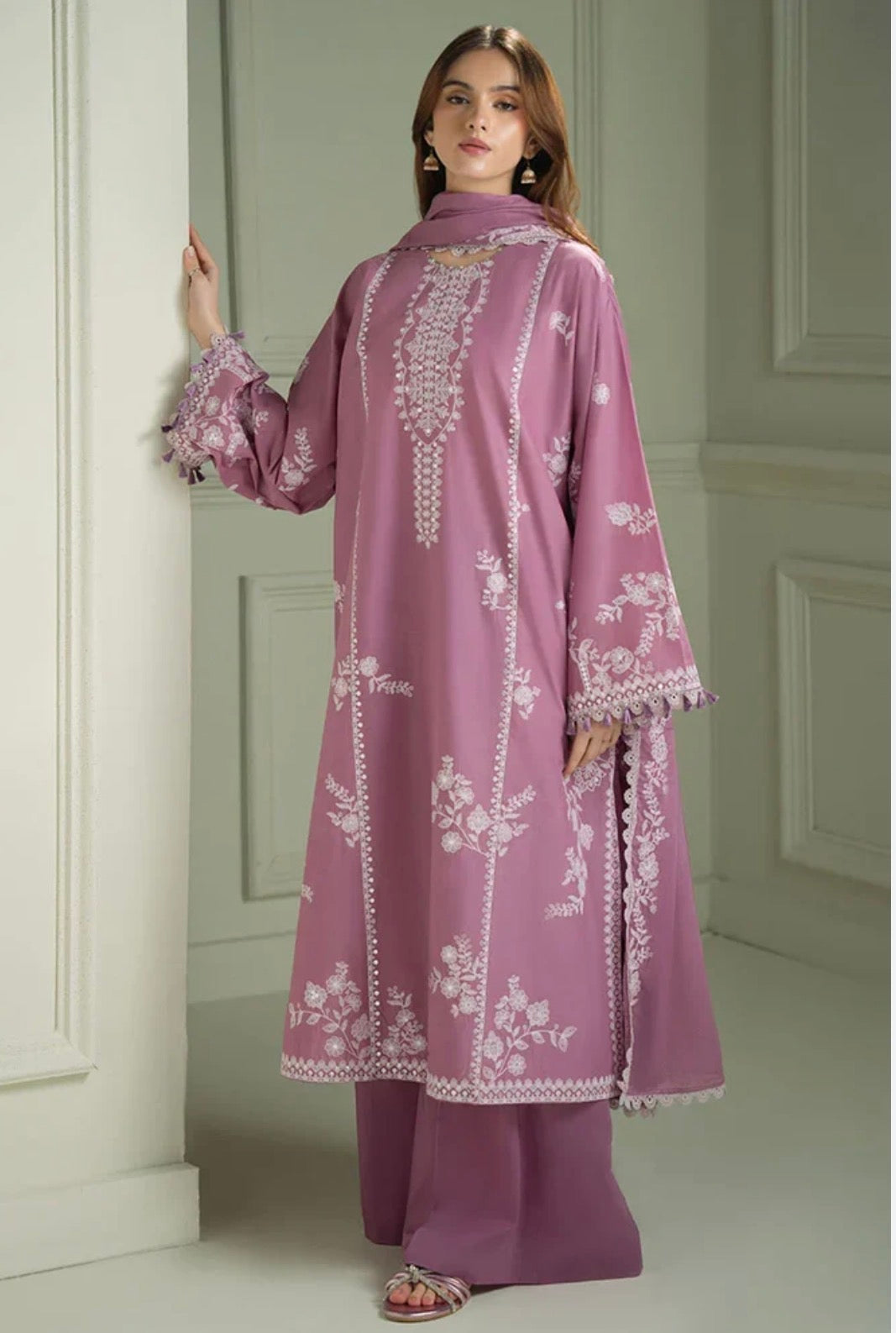CROSS STITCH Dhanak Embriodered 3 Piece