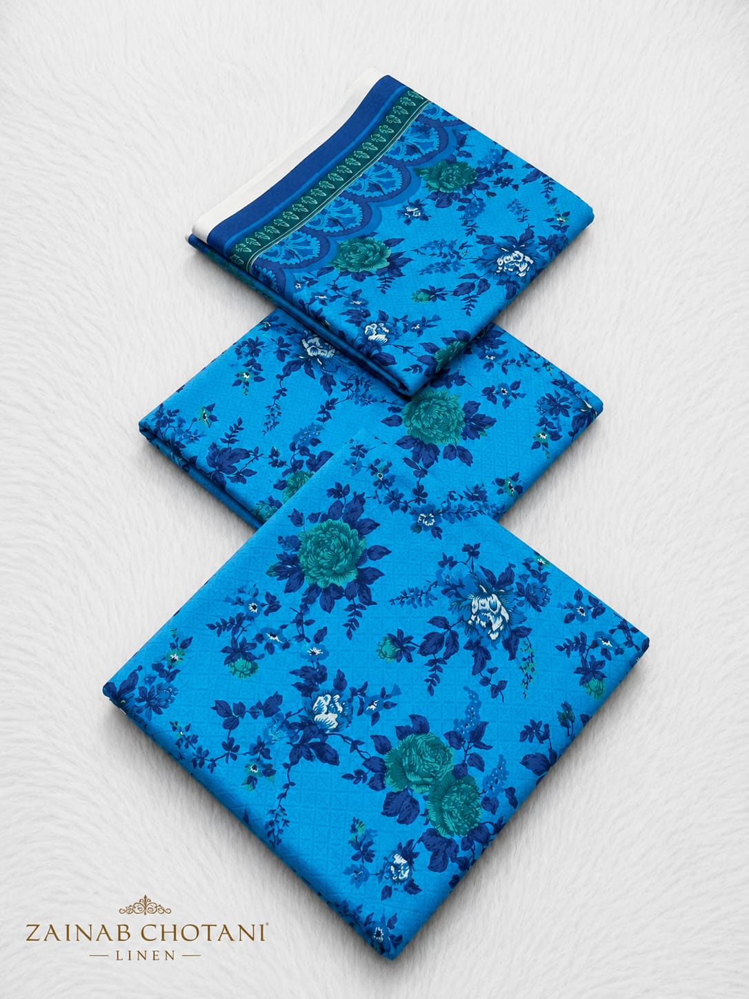 Linen 3 Pc Printed Suit