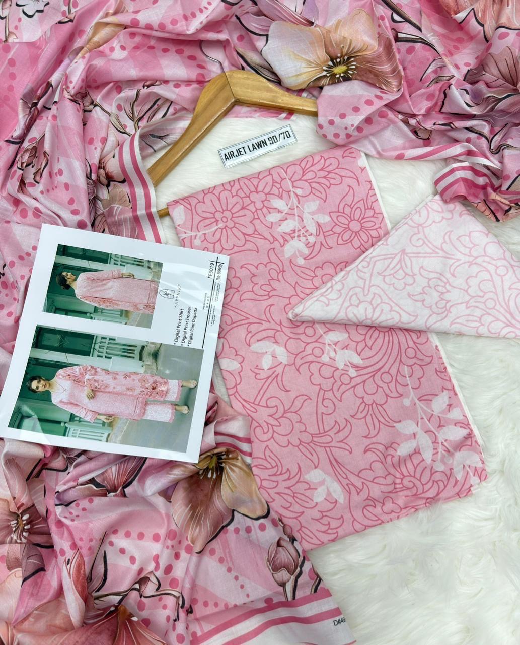 Printed 3 Pc Lawn