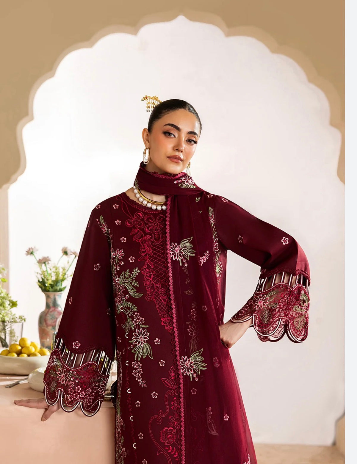 MARIA.B Dhanak Embriodered 3 Piece