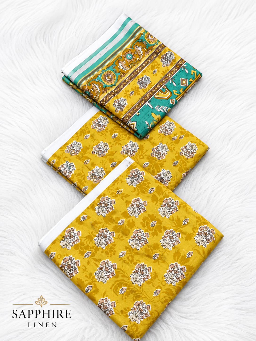 Linen 3 Pc Printed Suit