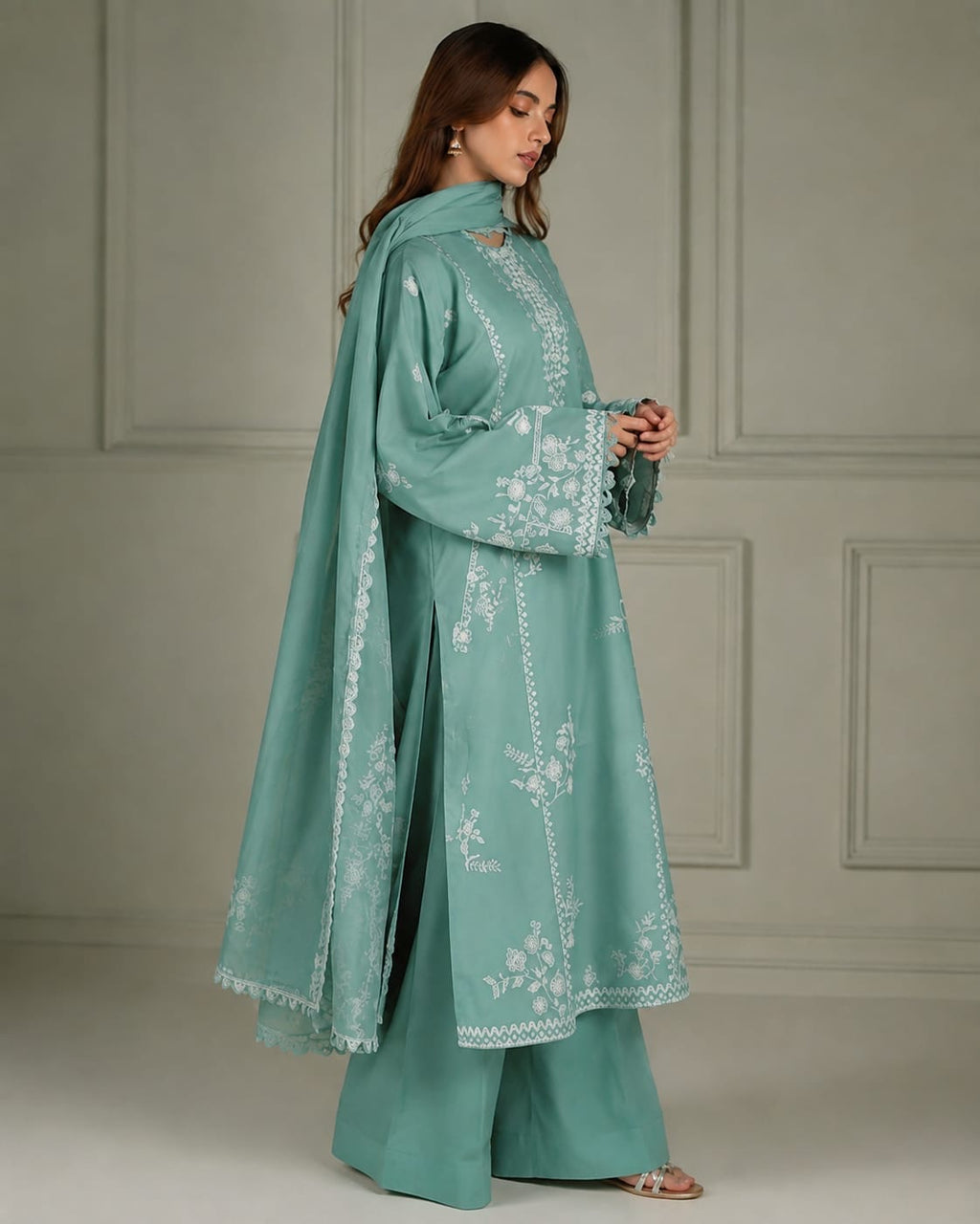 CROSS STITCH Dhanak Embriodered 3 Piece