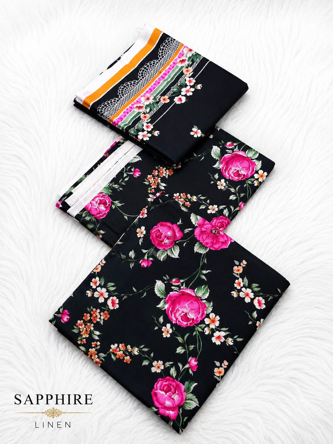 Linen 3 Pc Printed Suit