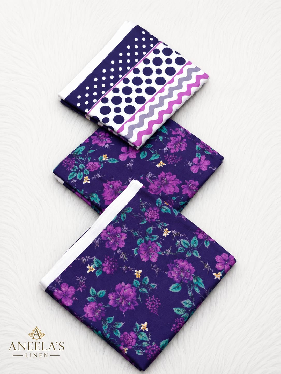 Linen 3 Pc Printed Suit