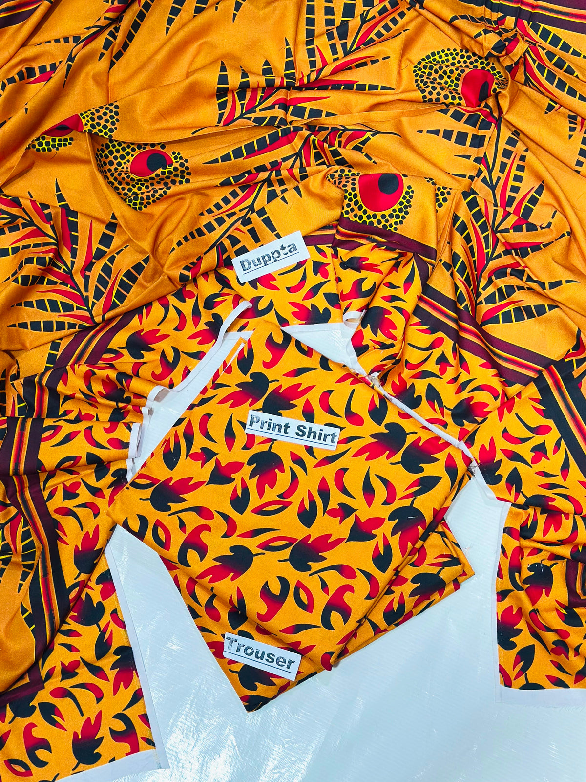 Linen 3 Pc Printed Suit