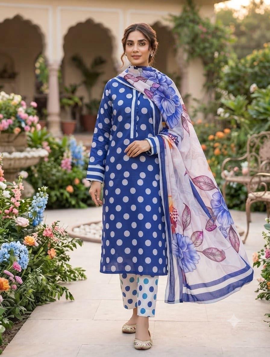 Printed 3 Pc Lawn