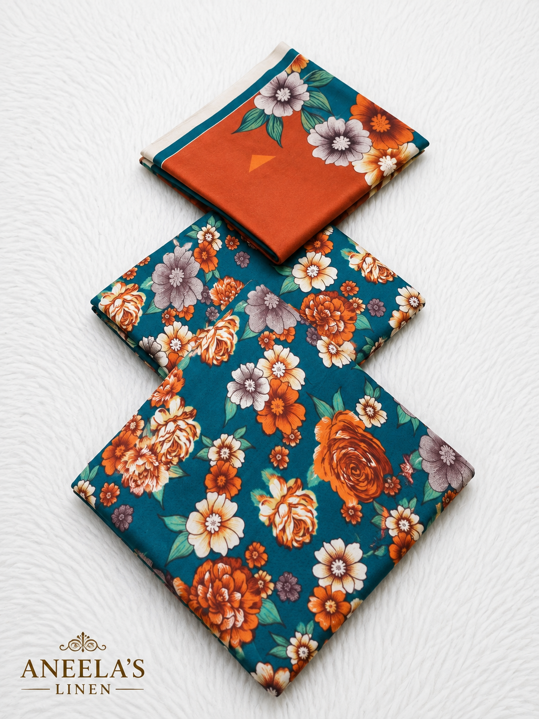 Linen 3 Pc Printed Suit